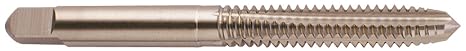 YG-1 A7 Series Vanadium Alloy HSS Hand Tap, Uncoated (Bright) Finish, Round Shank with Square End, Bottoming Chamfer, #5-40 Thread Size, H2 Tolerance