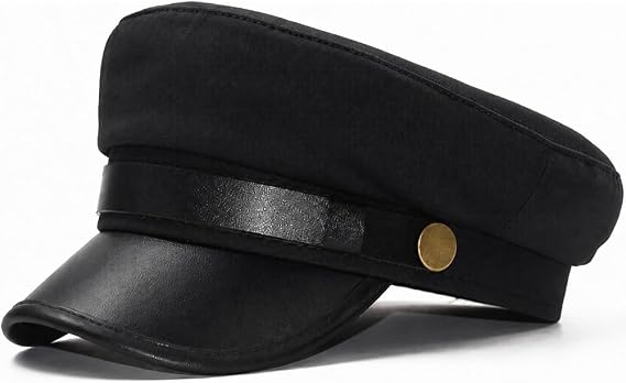 Classic Yacht Captain Sailor Hat for Women Newsboy Cabbie Baker Boy Peaked Beret Cap (S-M)