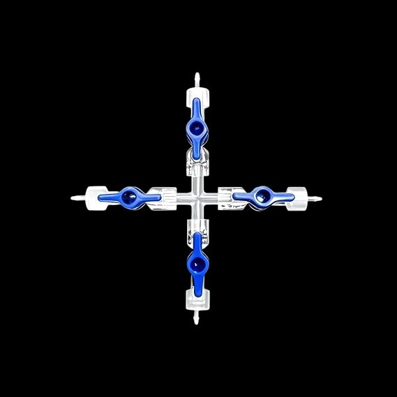 5 PCS Barbed 4-Port Luer Stopcock - Cross-Type Valve with Four-Way Fluid Manifold Control, Medical/Lab Grade Adapter for Scientific Research & Aquarium