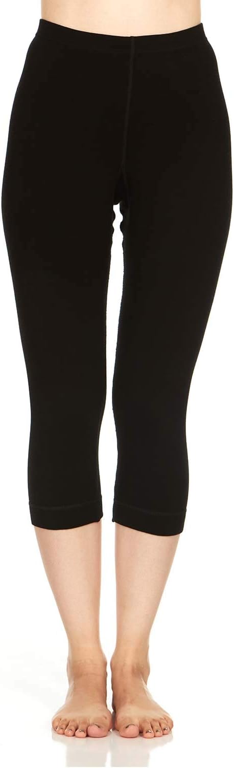 Merino Wool Three Quarter Skiing Base Layer Pants - Women's Thermal Bottoms
