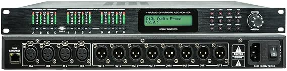 4 Input 8 Output DSP Digital audio processor DP48,PA Management Processor with Display,Signal generator Wireless WiFi connection For Bar KTV line array speaker