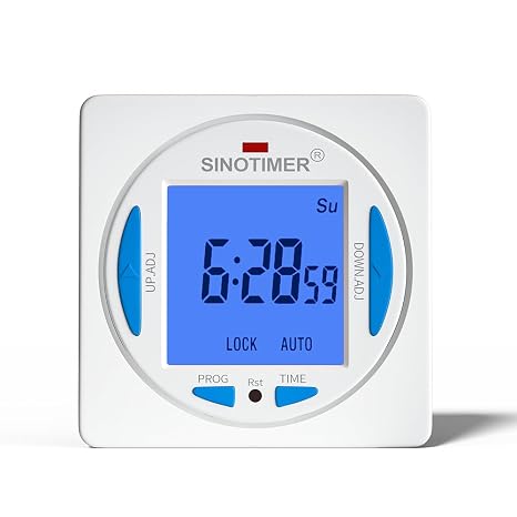 12V DC/AC TM628 Ultra LCD Display 7 Days Programmable Digital Timer Switch Second Interval with 4 Connecting Wires (Blue Backlights), Panel Mounted with Enclosure.