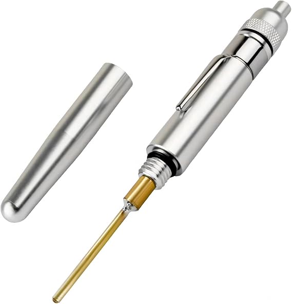 Precision Oiler, Aluminum Dripping Oil Pen with Solid Internal Needle & Pocket Clip, Automotive Precision Pin Point Applicator Lube Systems Oiler for Machine Maintenance