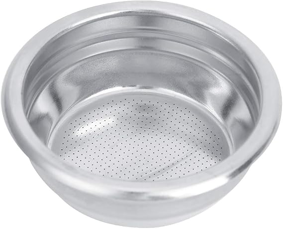 Coffee Filter Basket, 58mm Single Double Porous Filter Bowl Basket Semi Automatic Coffee Machine Bottomless Handle Filter for Portafilter Coffee Machine (For two persons)