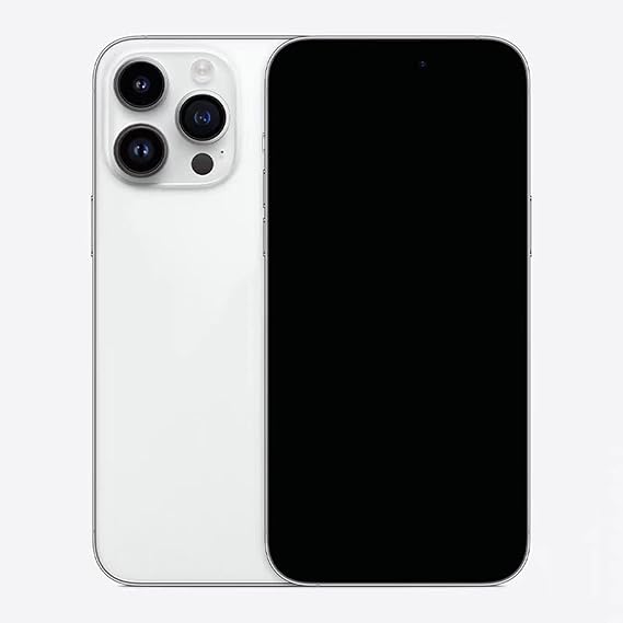 Dummy Phone Display Model for Apple iPhone 14/14 Pro Max No Logo Non-working Faux Phone 14PM-Silver_BlackScreen