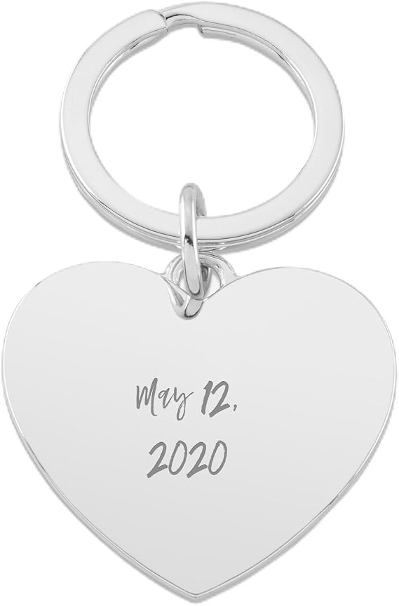 THINGS REMEMBERED Engraved Classic Silver Heart Keychain