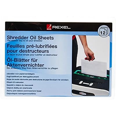 Rexel Shredder Oil Sheets, Pack of 12, A5 Size, Shredder Maintenance, 2101948,Blue