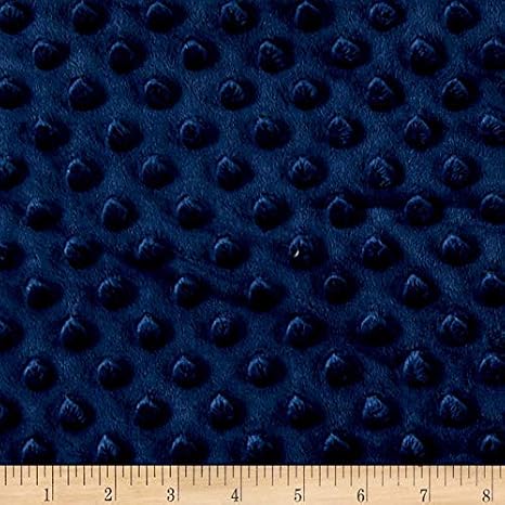 Fabric Navy Yard Minky Plush Dot