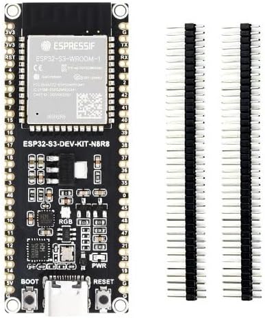 ESP32-S3 Microcontroller, 2.4GHz W-i-F-i Development Board, 240MHz Dual-Core Processor, ESP32-S3-WROOM-1 Module, with 16MB Flash, No Soldered Header ESP32-S3-DEV-KIT-N16R8