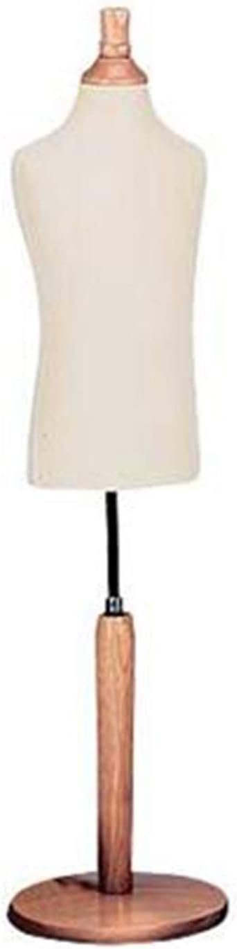 SSWBasics Child Mannequin Clothing Form - Includes Base, Form, and Finial - Off-White Pinnable Jersey Kids Mannequin with Adjustable Base, Childrens Dressmaker Torso Dress Mannequin for Clothing Form