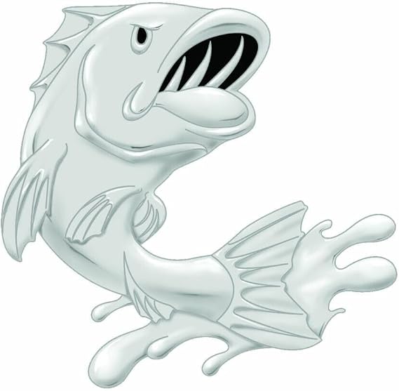 Cobra-Tek Universal Emblem Badge Decal Sticker 3D Jumping Bass Fish Chrome 3-7/8" x 4-3/4"