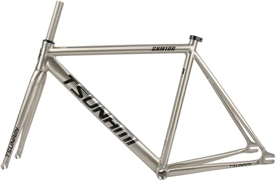 700C Fixed Gear Bike Frameset 49CM 52CM 55CM 58CM Aluminum Alloy Racing Track Bike Frame C Brake Bike Frame Quick Release Frame 100/120mm QR(Brushed Silver,55cm)