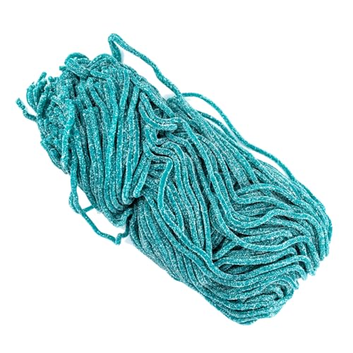 Sour Blue Raspberry Lace Candy- & Tangy Licorice Laces with Sugar Coating - Vibrant Color - Chewy Sour Candy - Perfect for Parties, Buffets & Snacking 2 Lbs Bulk Size Sweet Blue Raspberry