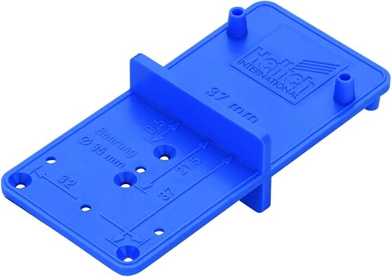Hettich 351 (Marking Template) MultiBlue-for Pot Hinge with Diameter 26 and 35 mm-Plastic, 1 Piece, Blue