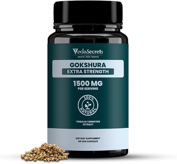 Gokshura Extra Strength: High-Potency Tribulus Terrestris for Men Boost Muscle Strength, Exercise Performance & Overall Wellness | 40% Saponins, 60 Veggie Caps