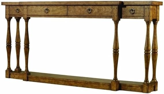 Sanctuary Four Drawer Wood Console in Drift Brown Finish by Hooker Furniture