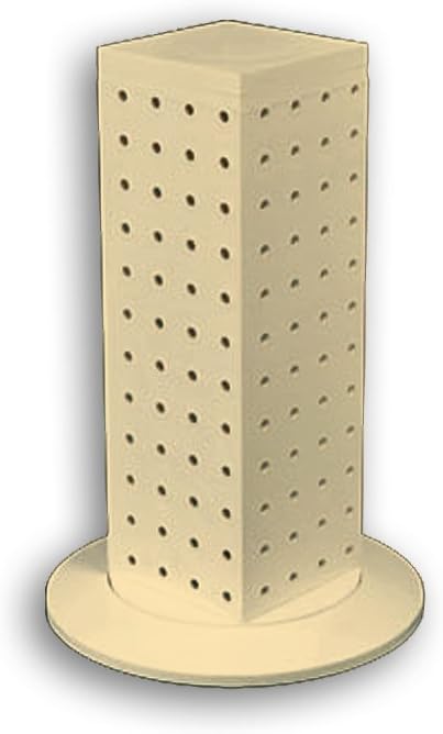 Azar 700220-ALM Pegboard 4-Sided Revolving Counter Display, Almond Solid Color