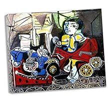 Canvas Wall Art Pablo Picasso 1950 Paloma jouantCanvas Oil Paintings for Bedroom Home Decor Abstract Posters and Print for Living Room Decor Ready to Hang(90x108cm)35x43inch,framed)