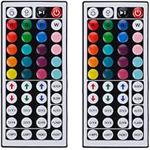 2 Pack 44 Keys RGB LED Light Strip Remote Controller,Wireless Dimmer IR Remote Control LED Light Remote Replacement for SMD 5050 2835 LED Strip Lights (Compatible with the Same Model Remote Control)