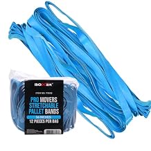 BoxerTool Pro Movers Band 12-Pack 36" Blue Extra Large Rubber Bands for Moving Blankets and Furniture, Trash Cans, Variety of Sizes From 30in, 36in & 42in