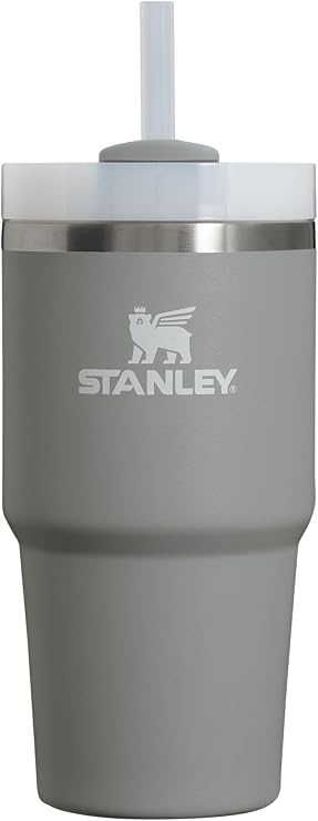 STANLEY Quencher H2.0 Flow State Tumbler, 20 oz, Stone | Straw and 3-Position Lid | Cup Holder Compatible for Travel | Insulated Stainless Steel Cup | BPA-Free