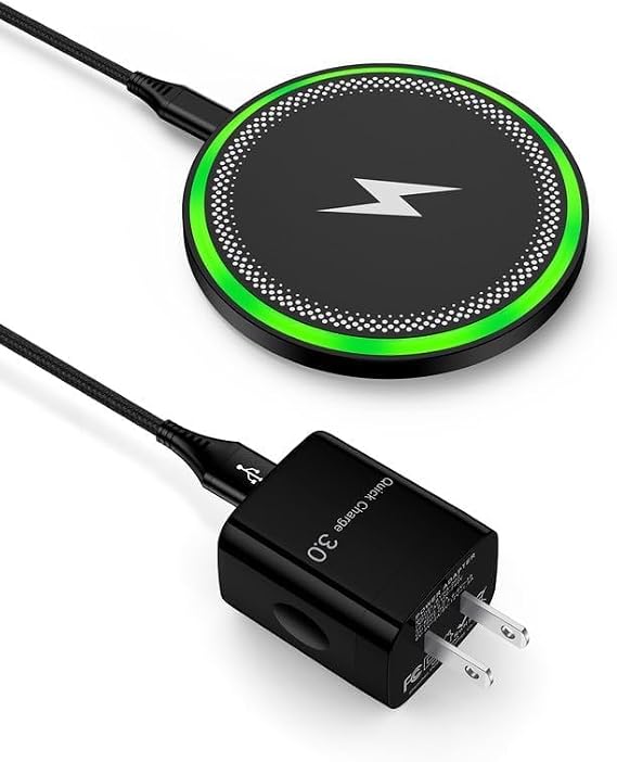 Wireless Charger Samsung S26, 15W Android Wire Less Charging Pad for Galaxy | Fast Charging Station with Block for S26 Ultra S25 S24, Google Pixel 11 10 Pro XL Android iPhone 17 16 Cargador inalambrico
