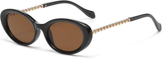 Gleyemor Retro Oval Sunglasses for Women Fashion Small Oval Sunglasses 90s Vintage Shades