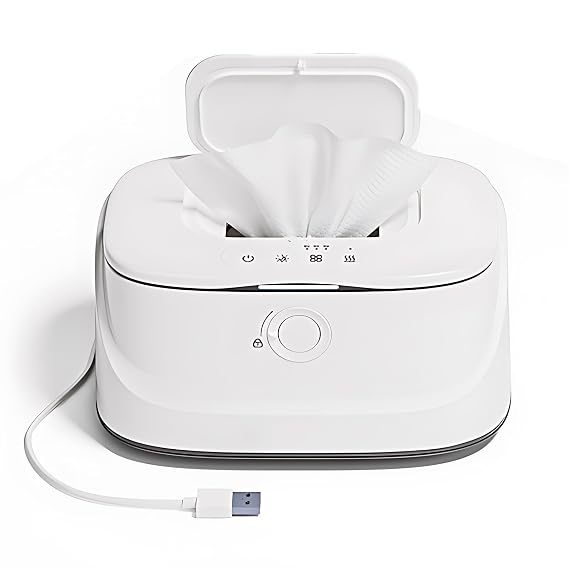 Wipe Warmer and Baby Wet Wipes Dispenser | Wipes Warmer for Newborn Baby Fast Heating | USB Portable Wipe Warmer with Light | Wet Wipes Dispenser for Bathroom | Travel Wipe Warmer 3 Temperature