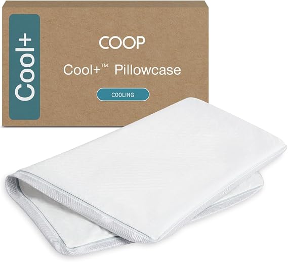 Coop Cool+ Pillow Cover, Queen Size Cooling Pillow Cover for Memory Foam Pillows, Ultra Soft, Wrinkle-Resistant & Breathable Cases with Zipper, Cooling Bed Pillow Cover for Hot Sleepers