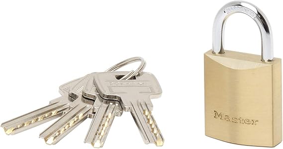 Master Lock 2930EURD Ekstra Kalın Prinç Anahtar Asma Kilit, Altın, 5,4 x 3 x 1,4 cm