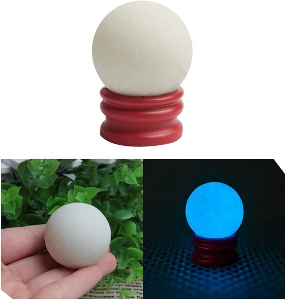 Comimark 1PCS 65g Rare !InGlow in The DarkIn Quartz Crystal Sphere Ball - Blue Luminous! + Stand, LY1507