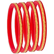 Bodha Traditional Indian Fashion Gold Plated Traditional Designer Bangles for Women (Pack of 4) SJ_3428_2.4