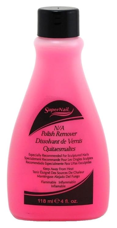 Super Nail 4oz NonAbrasive Polish Remover for Natural Artificial Nails Pink, 4 Fl Oz (401_1)