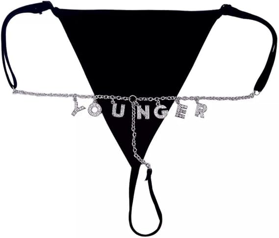 Custom Thong for Women - Custom Name Thongs with Rhinestone Letters,Sexy Personalized Panties Body Chain Lingerie G-string