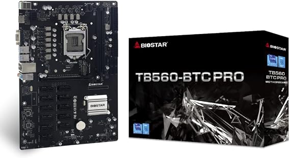 Biostar TB560-BTC PRO Core i7/i5/i3 (Intel 10th & 11th Gen) LGA 1200 Intel B560 12 GPU Support Mining Motherboard