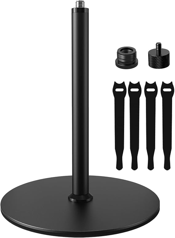 7.7-in Desktop Mic Stand, Weighted Base for Multi Microphone Holder Stand
