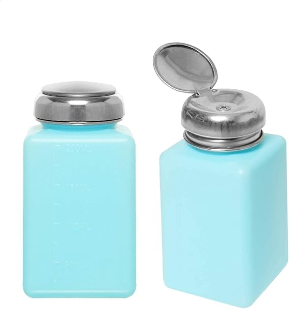 2 Pack 200ml Push Down Alcohol Dispenser Pump Bottle Methanol Container
