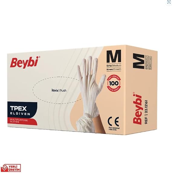 Beybi TPEX Çok Amaçlı Eldiven - Krem - 100'lük Kutu
