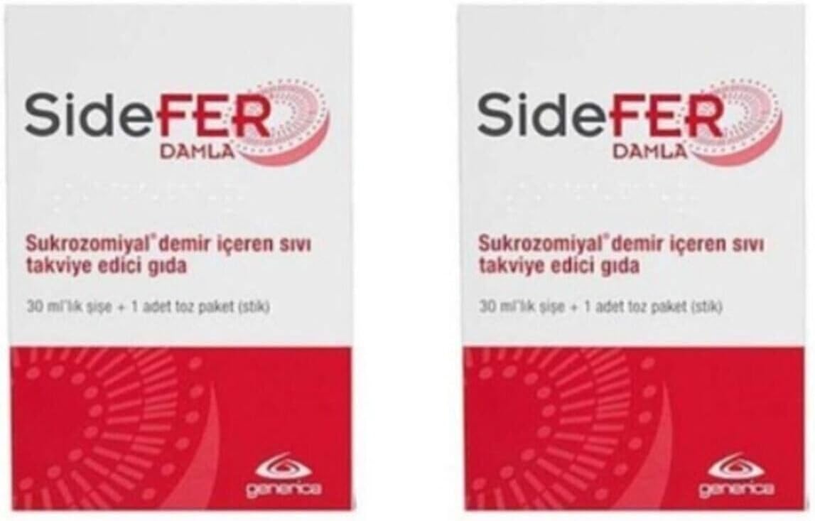 Sidefer Damla Takviye Edici Gıda, 30 ml Şişe + 1 Adet Toz Paket, 2 Adet