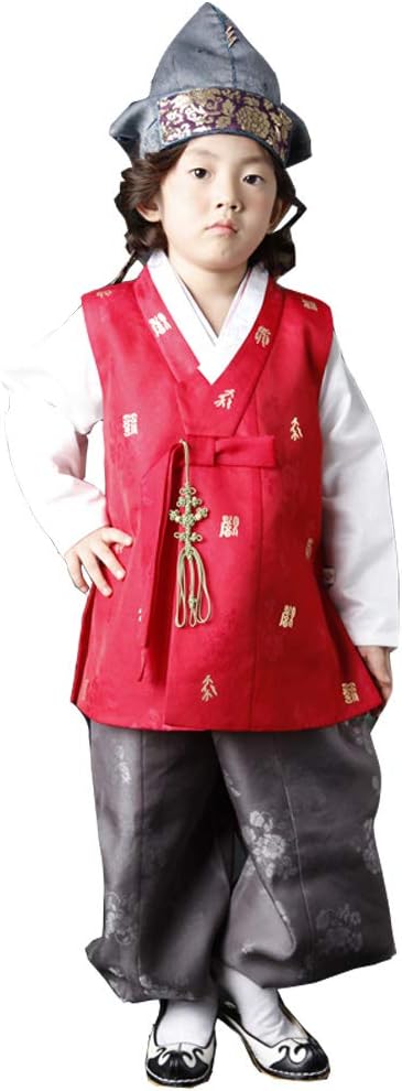 Korean Hanbok Boy Traditional Clothing Top Vest Pants Baby Boys Clothes Birthday New Year Thanksgiving Festival CB1905