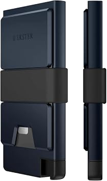 Ekster - Aluminum Cardholder Pro Wallet - All-Metal Aluminum Slim Wallet for Men-Fits 7 Cards,RFID Blocking Layer,Minimalist Wallet for Men,Push Button,Card Access,Expandable,Trackable(Midnight Blue)