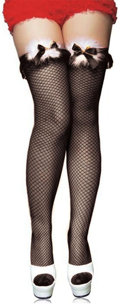 Bowknot Pantyhose Stockings Sexy Fishnet Thigh High Stocking Party Nightclub Fishnet Tight Hosiery for Women