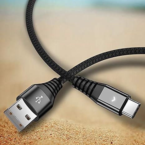 IFLASH [2 Pack] Nylon Braided USB Type C Cable, USB A 2.0 to USB-C Fast Charger Cord for Samsung Galaxy S10 S9 S8 Plus Note 9 8, Moto Z, V30 V20 G5 (Black, 1 Foot)