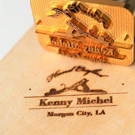 Custom Logo Wood Branding Iron, Leather Branding Stamp with Handle (1")