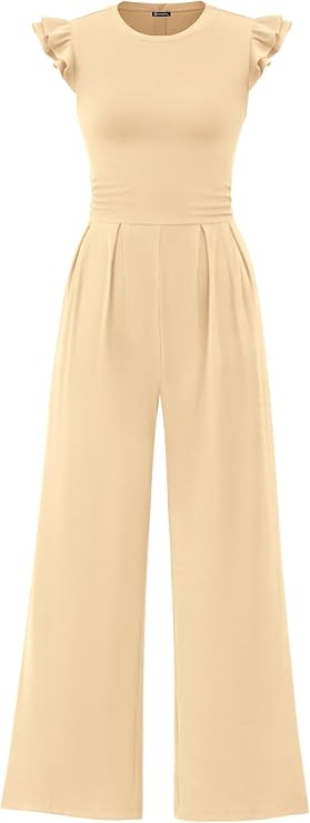 PRETTYGARDEN Cap Sleeve One Piece Jumpsuits for Women
