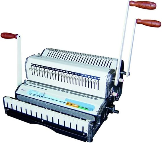 Akiles AWMD Model DuoMac-321/WireMac Duo All-in-One Wire Punch and Binding Equipment, Punches and Closes Both 3:1 and 2:1 Pitch Wires, 20 Sheets Single Punching Capacity (20 lbs Paper)