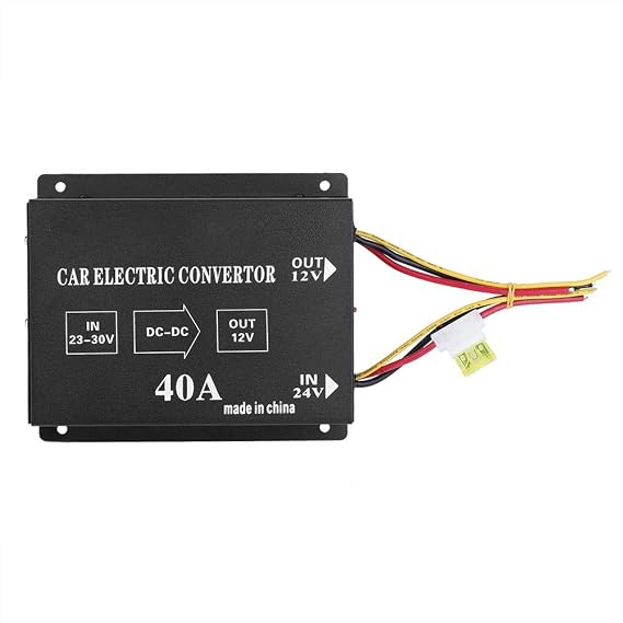 DC 24V to 12V Power Converter, Car Truck DC 24V to 12V Power Converter Electric Inverter Voltage Reducer Step Down Transformer(24v? a12v/40A/480w)