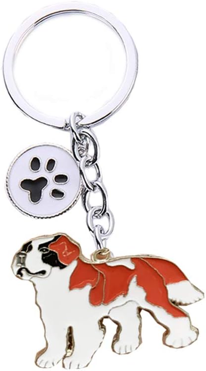 Pet Keychain, Dog ID Tag Keychain Ring Creative Lovely Dog Key-Ring Portable Metal Key Decor Car Keying Gift