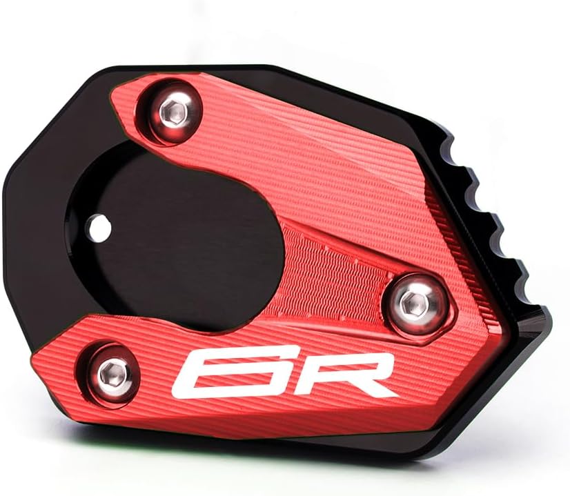 Motorcycle Kickstand Pad Kickstand Plate Side Stand Extension Compatible With Ninja ZX6R 2009-2022 2023 2024 2025 | Foot Support ZX-6R ZX636 Ninja636 Accessories Red