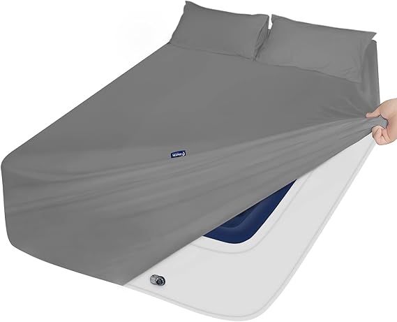 Moonsea Twin XL Sheet Sets Extra Deep Pocket, 3Pcs with Side Pocket Grey | Twin XL Sheets, Twin Extra Long Sheet Set with Side Pocket, Easily Fits Extra Deep 16 in to 24 in Pillow Top
